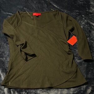 Jennifer Lopez Black Ribbed Top